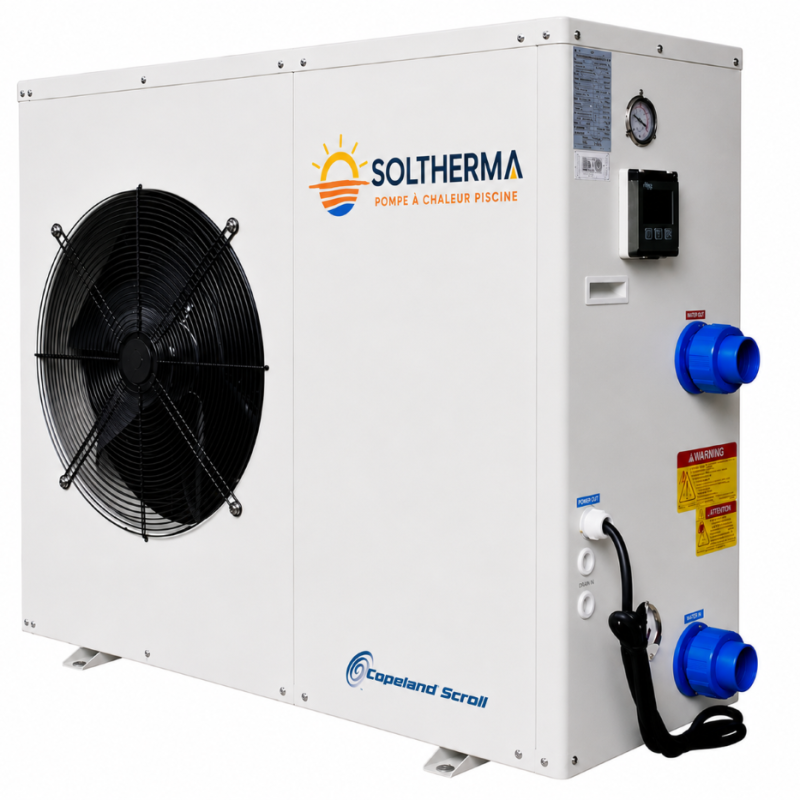 PAC Air Eau piscine SOLTHERMA 16kW DC inverter 2865€ ttc